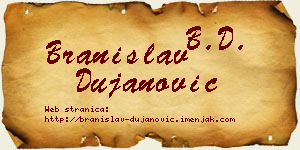 Branislav Dujanović vizit kartica